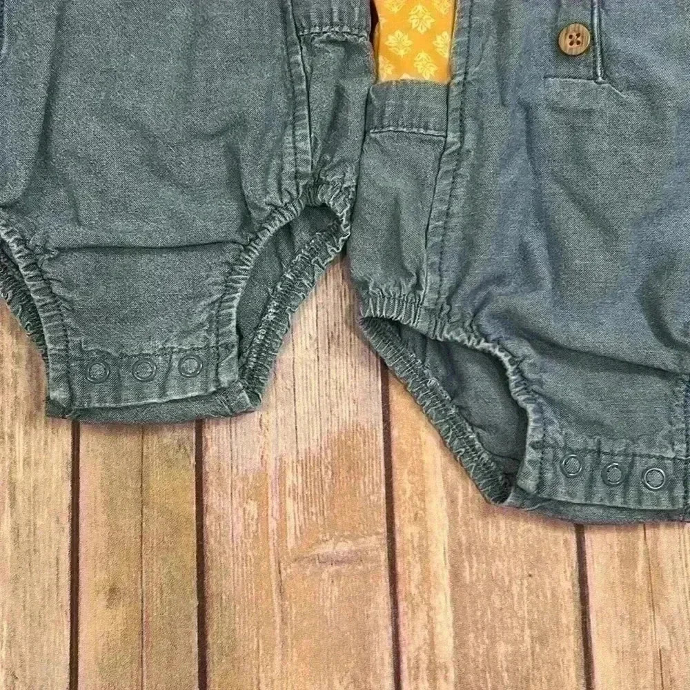 TWIN GIRL BUNDLE 💕 Adorable romper with yellow tee shirt - Picture 4 of 7